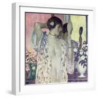 The Hand Mirror-Frederick Carl Frieseke-Framed Giclee Print