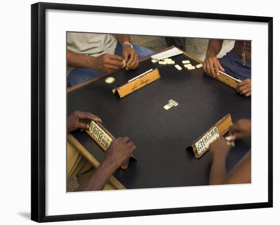 The Hands of a Group of Four People Playing Dominos in the Street Centro Habana-Eitan Simanor-Framed Photographic Print