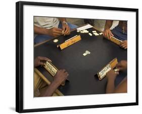 The Hands of a Group of Four People Playing Dominos in the Street Centro Habana-Eitan Simanor-Framed Photographic Print