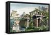 The Hanging Gardens of Babylon, from a Series of the "Seven Wonders of the World"-Ferdinand Knab-Framed Stretched Canvas