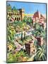 The Hanging Gardens of Babylon-Green-Mounted Giclee Print