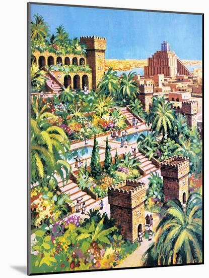 The Hanging Gardens of Babylon-Green-Mounted Giclee Print