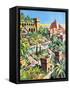 The Hanging Gardens of Babylon-Green-Framed Stretched Canvas