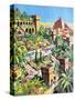 The Hanging Gardens of Babylon-Green-Stretched Canvas
