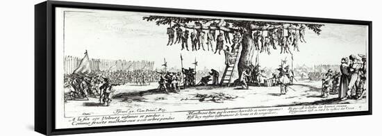 The Hanging, Plate 11 from "The Miseries and Misfortunes of War" 1633-Jacques Callot-Framed Stretched Canvas