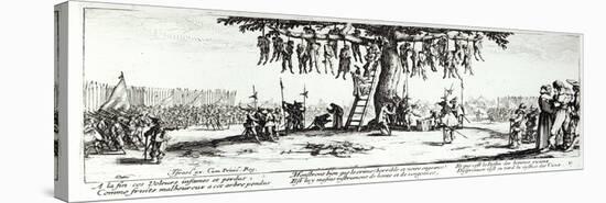 The Hanging, Plate 11 from "The Miseries and Misfortunes of War" 1633-Jacques Callot-Stretched Canvas