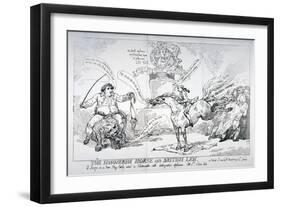 The Hanoverian Horse and British Lion, 1784-Thomas Rowlandson-Framed Giclee Print