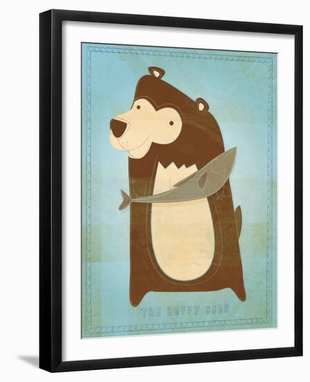 The Happy Bear-John W^ Golden-Framed Art Print