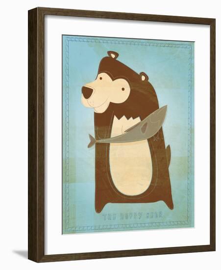 The Happy Bear-John W^ Golden-Framed Art Print