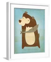 The Happy Bear-John W^ Golden-Framed Art Print