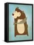 The Happy Bear-John W Golden-Framed Stretched Canvas
