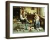 The Happy Family (Oil on Canvas)-Eugenio Zampighi-Framed Giclee Print