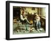 The Happy Family (Oil on Canvas)-Eugenio Zampighi-Framed Giclee Print