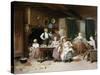 The Happy Family-Charles Auguste Romain Lobbedez-Stretched Canvas