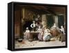 The Happy Family-Charles Auguste Romain Lobbedez-Framed Stretched Canvas