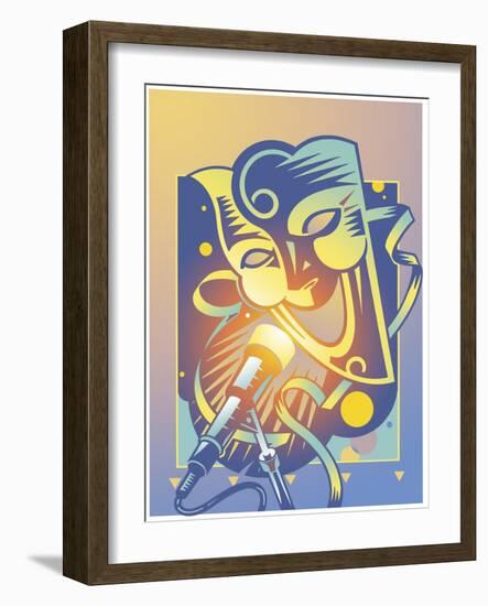 The Happy Microphone-David Chestnutt-Framed Giclee Print