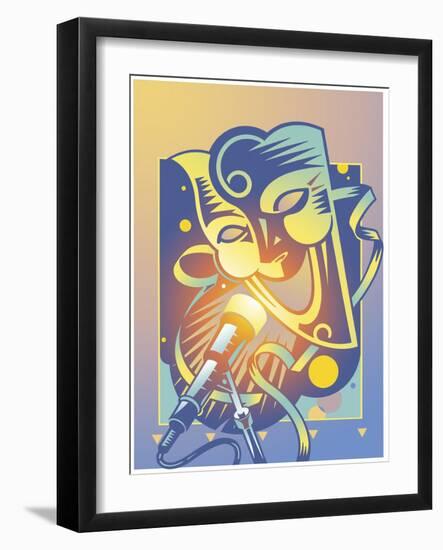 The Happy Microphone-David Chestnutt-Framed Giclee Print