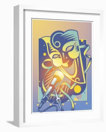 The Happy Microphone-David Chestnutt-Framed Giclee Print