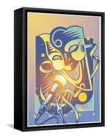 The Happy Microphone-David Chestnutt-Framed Stretched Canvas