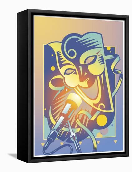 The Happy Microphone-David Chestnutt-Framed Stretched Canvas
