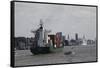 The Harbor Area of Hamburg, Germany-Dennis Brack-Framed Stretched Canvas