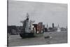 The Harbor Area of Hamburg, Germany-Dennis Brack-Stretched Canvas