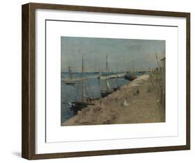 The Harbor At Cherbourg-Berthe Morisot-Framed Premium Giclee Print