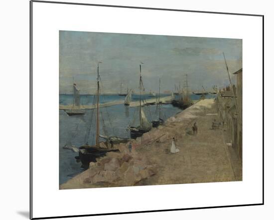 The Harbor At Cherbourg-Berthe Morisot-Mounted Premium Giclee Print