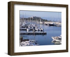 The Harbour and Fort Carre Where Napoleon was Imprisoned, Antibes, Alpes Maritimes, Cote d'Azur-Walter Rawlings-Framed Photographic Print