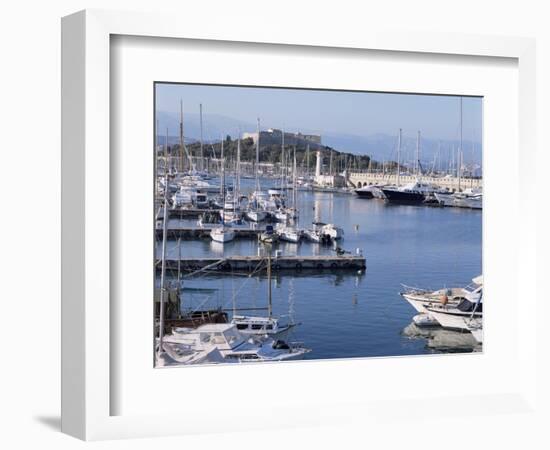 The Harbour and Fort Carre Where Napoleon was Imprisoned, Antibes, Alpes Maritimes, Cote d'Azur-Walter Rawlings-Framed Photographic Print