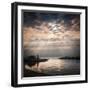 The Harbour and Lighthouse at Portpatrick, Dumfries and Galloway, Scotland, on a Stormy Day..-Travellinglight-Framed Photographic Print