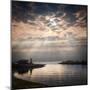 The Harbour and Lighthouse at Portpatrick, Dumfries and Galloway, Scotland, on a Stormy Day..-Travellinglight-Mounted Photographic Print