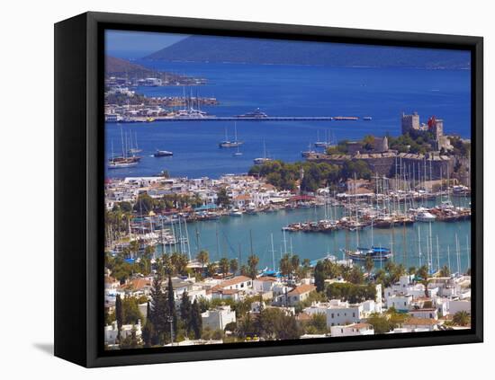 The Harbour and the Castle of St. Peter, Bodrum, Anatolia, Turkey, Asia Minor, Eurasia-Sakis Papadopoulos-Framed Stretched Canvas