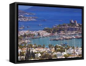 The Harbour and the Castle of St. Peter, Bodrum, Anatolia, Turkey, Asia Minor, Eurasia-Sakis Papadopoulos-Framed Stretched Canvas