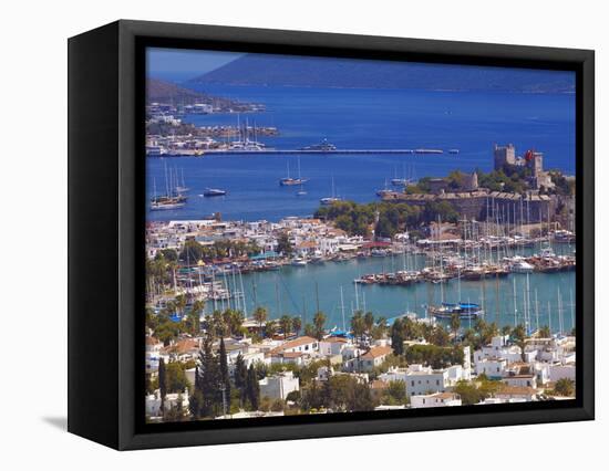 The Harbour and the Castle of St. Peter, Bodrum, Anatolia, Turkey, Asia Minor, Eurasia-Sakis Papadopoulos-Framed Stretched Canvas