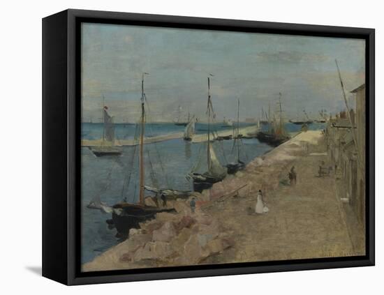 The Harbour at Cherbourg, 1871-Berthe Morisot-Framed Stretched Canvas