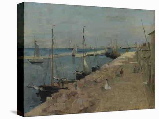 The Harbour at Cherbourg, 1871-Berthe Morisot-Stretched Canvas