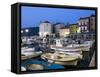 The Harbour at Dawn, Cres Town, Cres Island, Kvarner Gulf, Croatia, Adriatic, Europe-Stuart Black-Framed Stretched Canvas