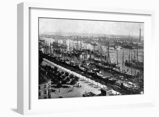 The Harbour at Hamburg, 1892-null-Framed Art Print
