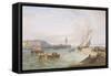 The Harbour at Hartlepool-John Wilson Carmichael-Framed Stretched Canvas