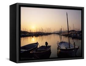 The Harbour at Sunrise, Puerto Pollensa, Mallorca (Majorca), Balearic Islands, Spain, Mediterranean-Ruth Tomlinson-Framed Stretched Canvas