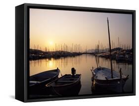 The Harbour at Sunrise, Puerto Pollensa, Mallorca (Majorca), Balearic Islands, Spain, Mediterranean-Ruth Tomlinson-Framed Stretched Canvas