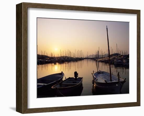 The Harbour at Sunrise, Puerto Pollensa, Mallorca (Majorca), Balearic Islands, Spain, Mediterranean-Ruth Tomlinson-Framed Photographic Print