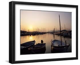 The Harbour at Sunrise, Puerto Pollensa, Mallorca (Majorca), Balearic Islands, Spain, Mediterranean-Ruth Tomlinson-Framed Photographic Print