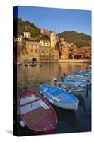The Harbour at Sunset in Vernazza-Mark Sunderland-Stretched Canvas