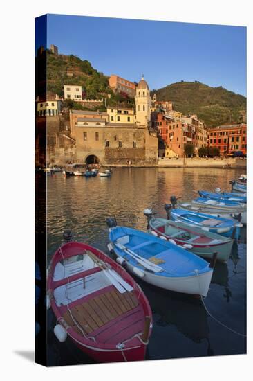 The Harbour at Sunset in Vernazza-Mark Sunderland-Stretched Canvas