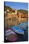 The Harbour at Sunset in Vernazza-Mark Sunderland-Stretched Canvas