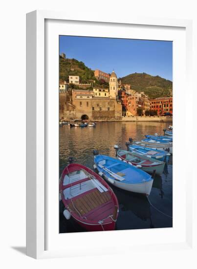 The Harbour at Sunset in Vernazza-Mark Sunderland-Framed Photographic Print