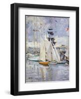 The Harbour, Deauville, Normandy, 1912-Paul Cesar Helleu-Framed Premium Giclee Print