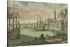 The harbour in Boston, Massachusetts, c.1770-80-Franz Xavier Habermann-Stretched Canvas